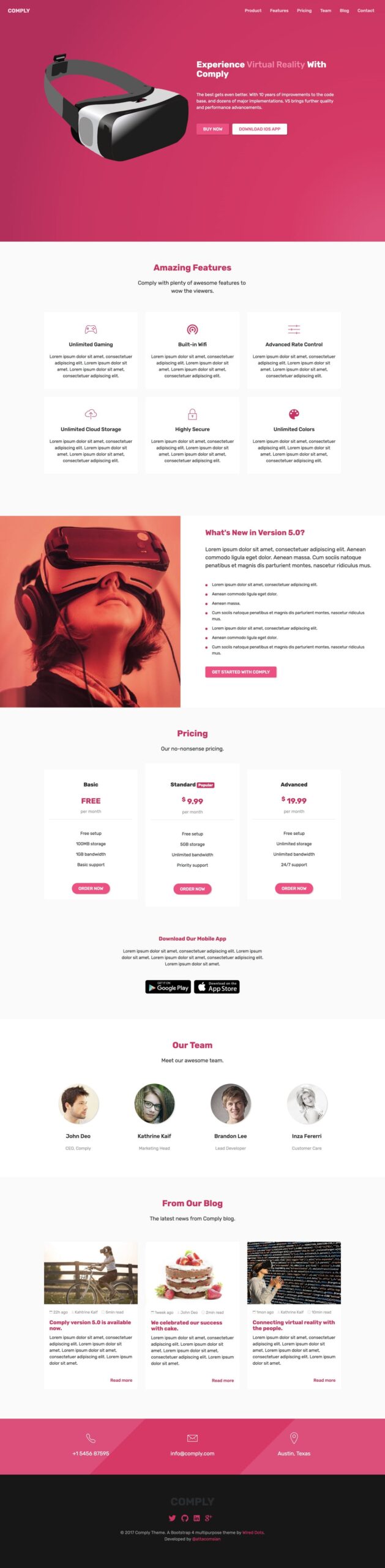 Comply - landing page HTML template
