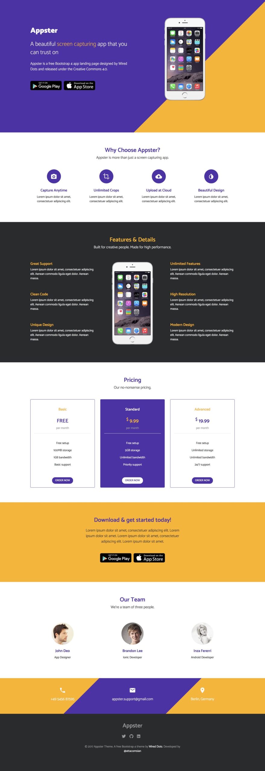 Appster - App Landing Page HTML Template