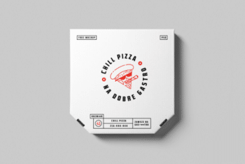 Photorealistic Pizza Box PSD Mockup for Free