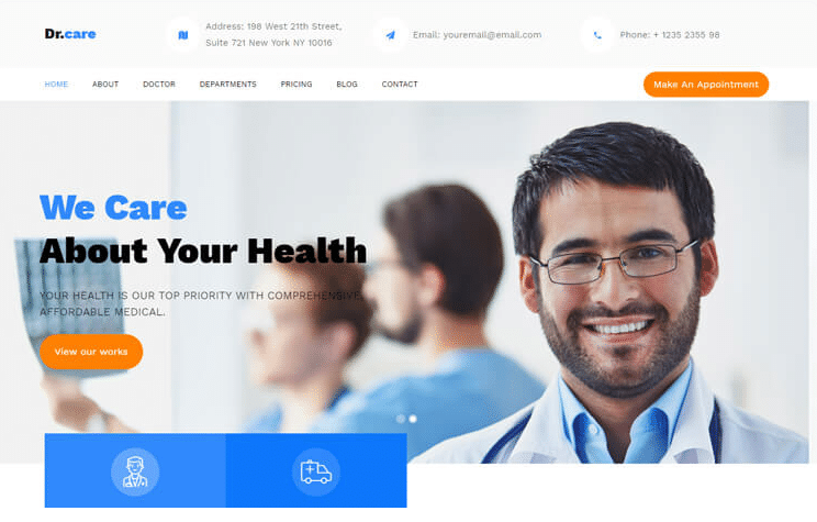 DrCare - free medical website template