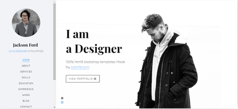 Jackson - Free Portfolio Website Template | DesignHooks