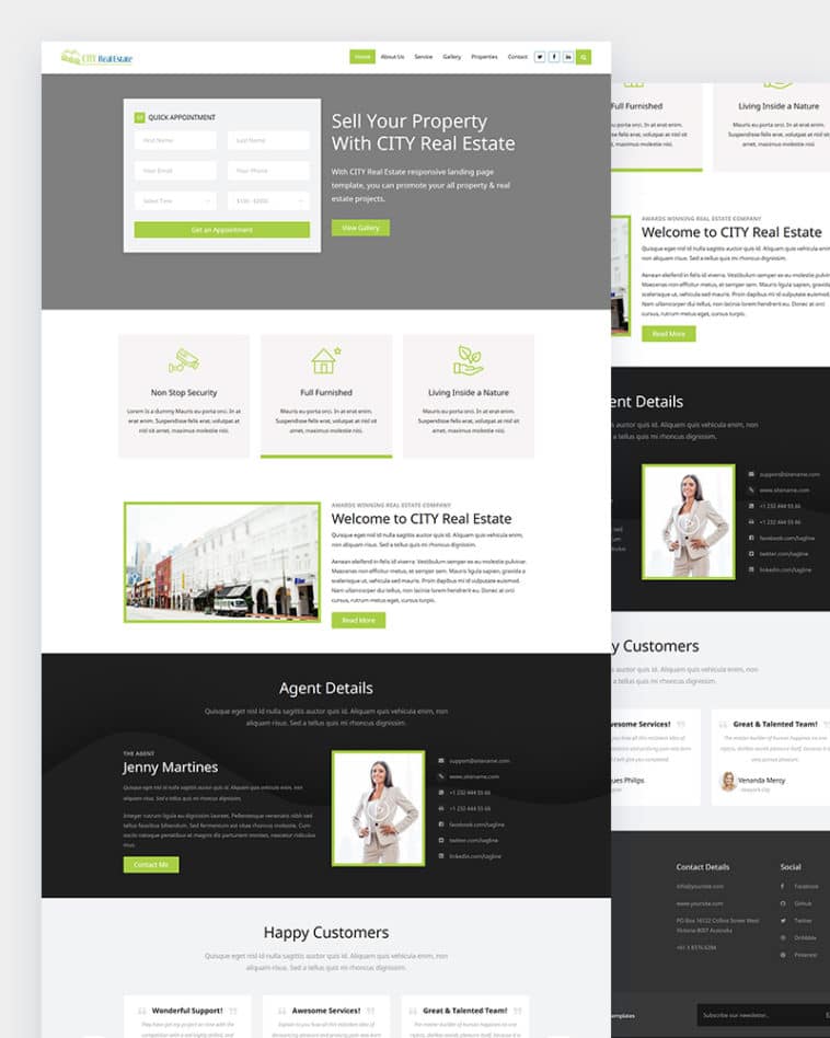 CITY – Free Real Estate Responsive Website template