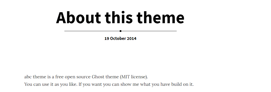 ABC - a free open source Ghost theme
