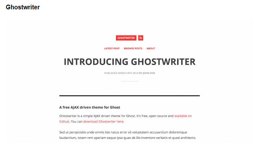 Ghostwriter - responsive Ghost theme