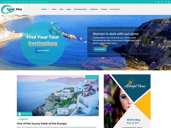 Wishful Travel - WordPress theme