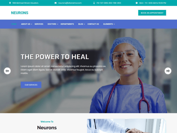 Neurons - health and medical WordPress theme