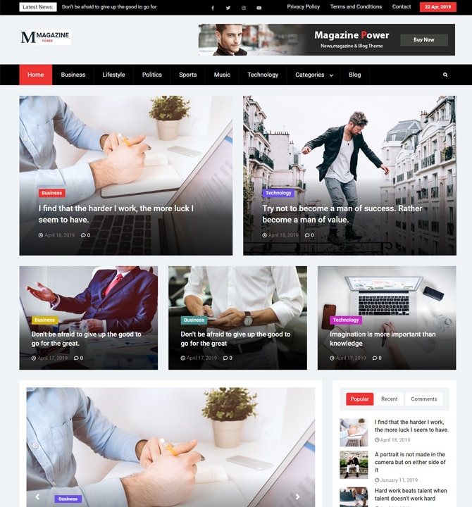 Magazine Power - responsive WordPress theme