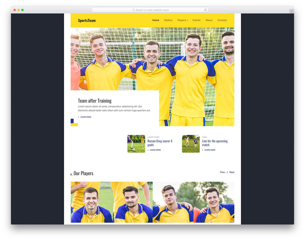 EsportsTeam - sports website HTML template