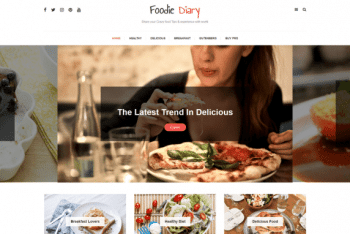 Foodie Diary WordPress Theme for Blog Portfolio & News Magazine Websites