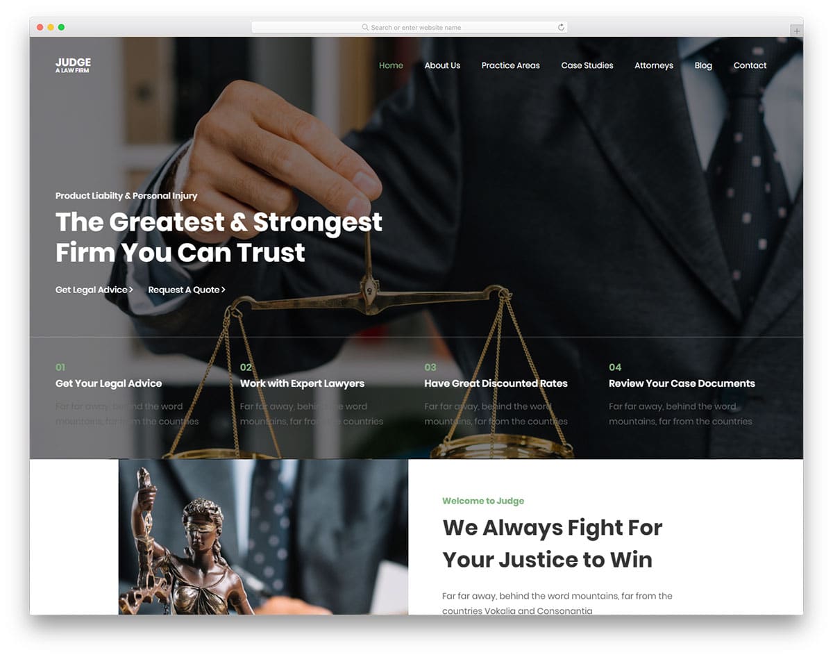 Judge - law services website HTML template