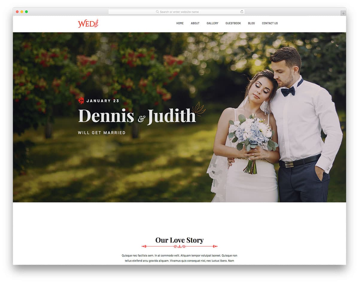 Wed Free Wedding Website HTML Template DesignHooks