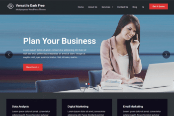 Versatile Business Dark – A Multipurpose Business WordPress Theme for Free