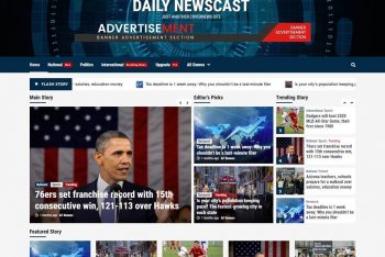Daily Newscast – Magazine, Blog & News WordPress Theme for Free