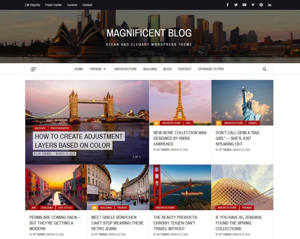 Magnificent Blog - Elegant WordPress Theme for Free - DesignHooks
