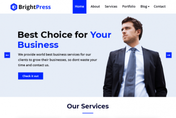 BrightPress – Multipurpose Business Website WordPress Theme for Free