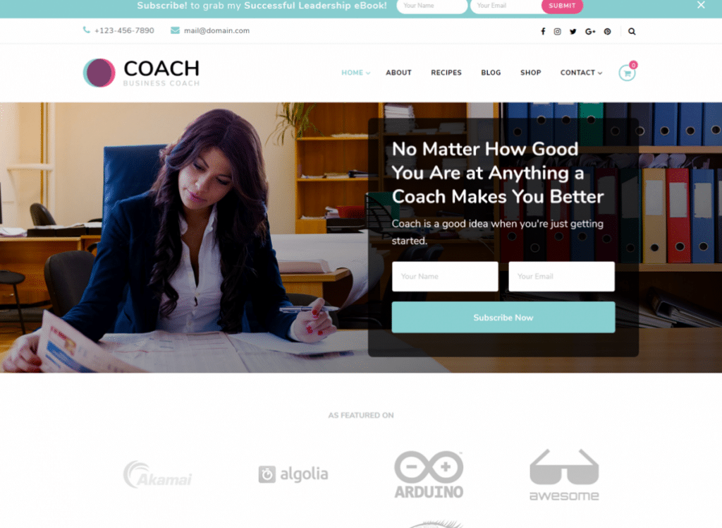 Blossom Coach - Free WordPress Coach Theme - DesignHooks