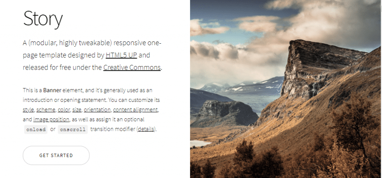 Story - Free Responsive One-page HTML Template - DesignHooks